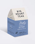 Minty Blue Tea packaging on white background.