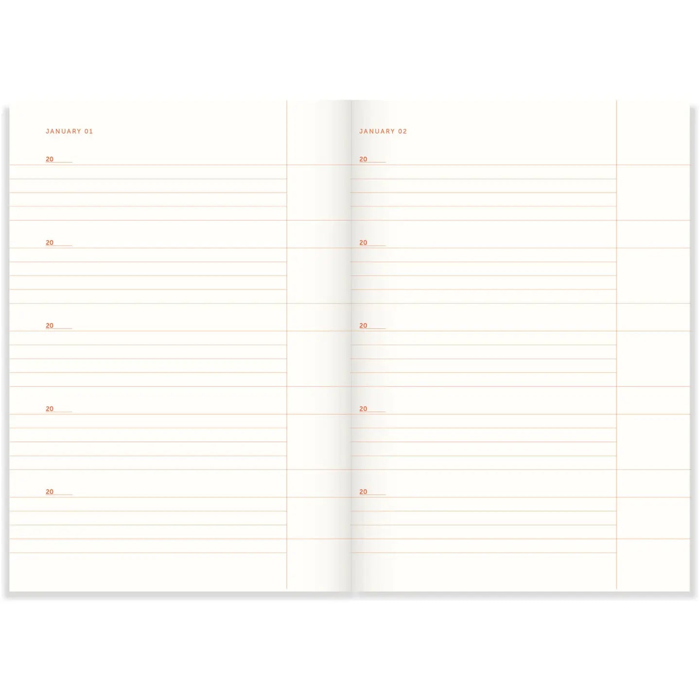 Two calendar pages side by side on a white background