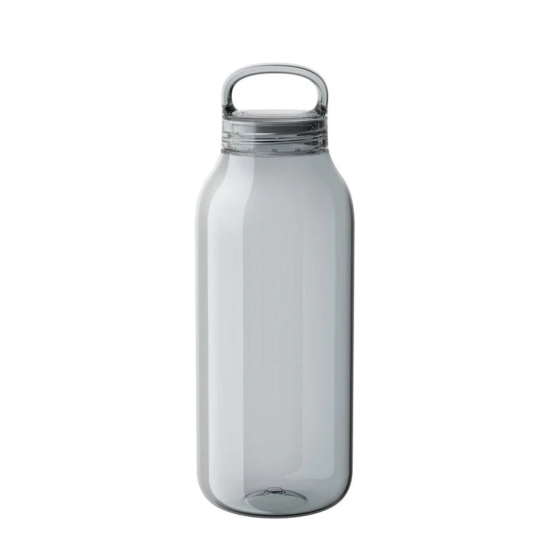 grey clear water bottle
