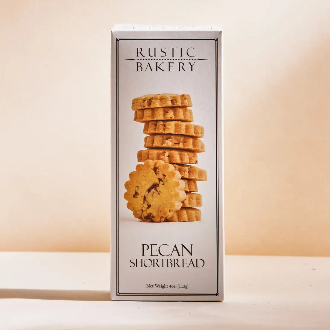 Rustic Bakery Pecan Shortbread white cookie box 