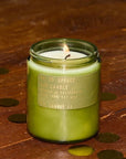 green glass candle