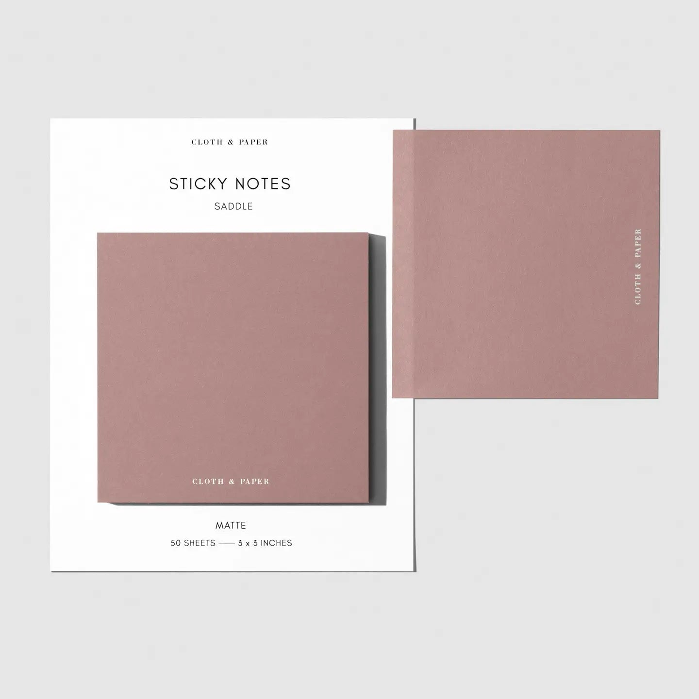 Sticky notes with a saddle color on a white background