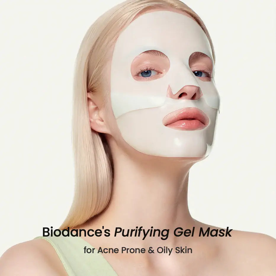 biodance sea kep mask on a womans face