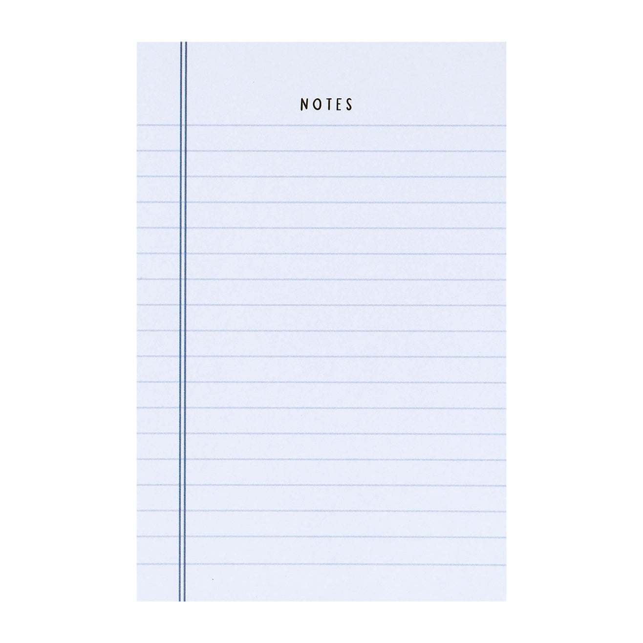 blue lined notepad that ays "NOTES" at the top