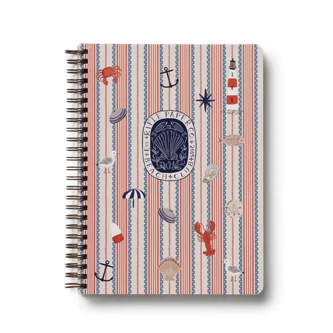 rifle paper co seaside spiral notebook on a white background