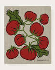 A square art print or book cover featuring a stylized illustration of red tomatoes and green leaves on a light beige background, with the text 'threebluebirds.com' at the bottom right.