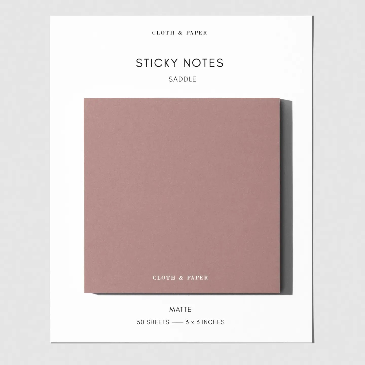 Pink sticky notes with 'Cloth & Paper' branding on a white background