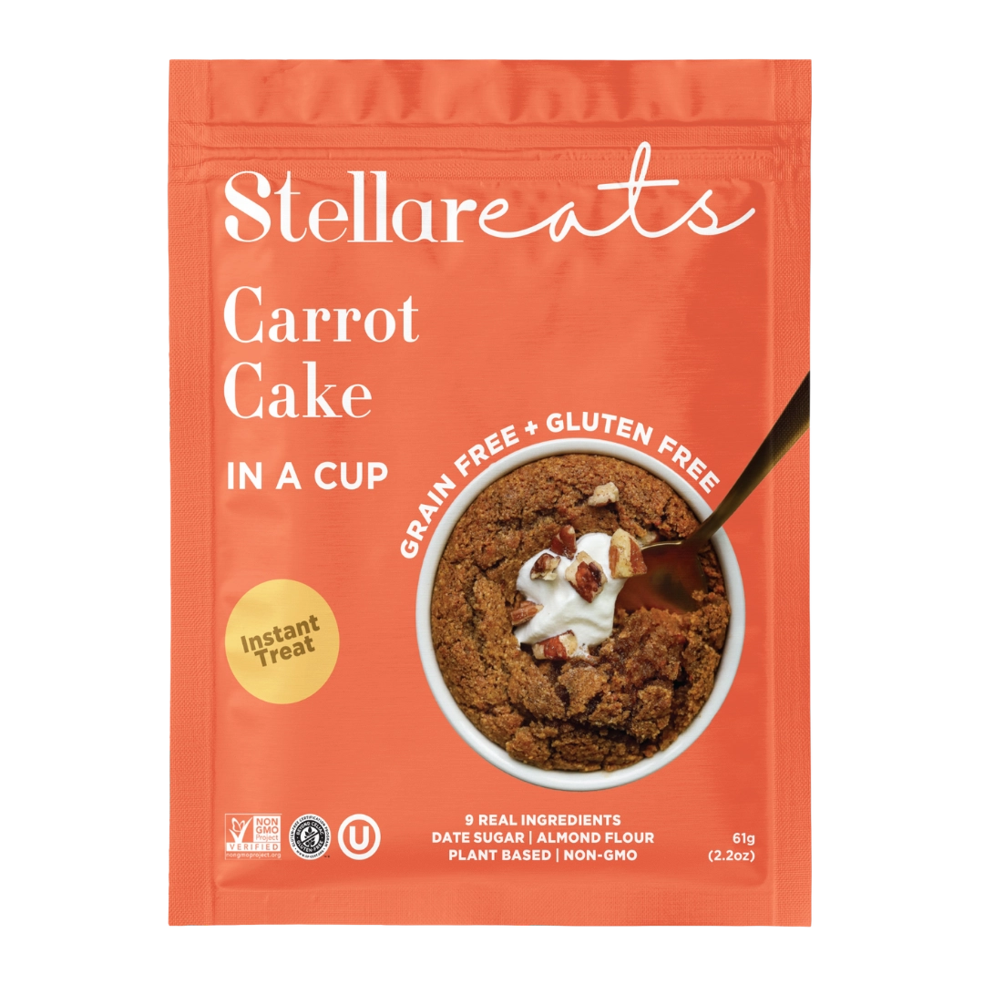 Stellar Eats Carrot Cake in A Cup Orange Packet
