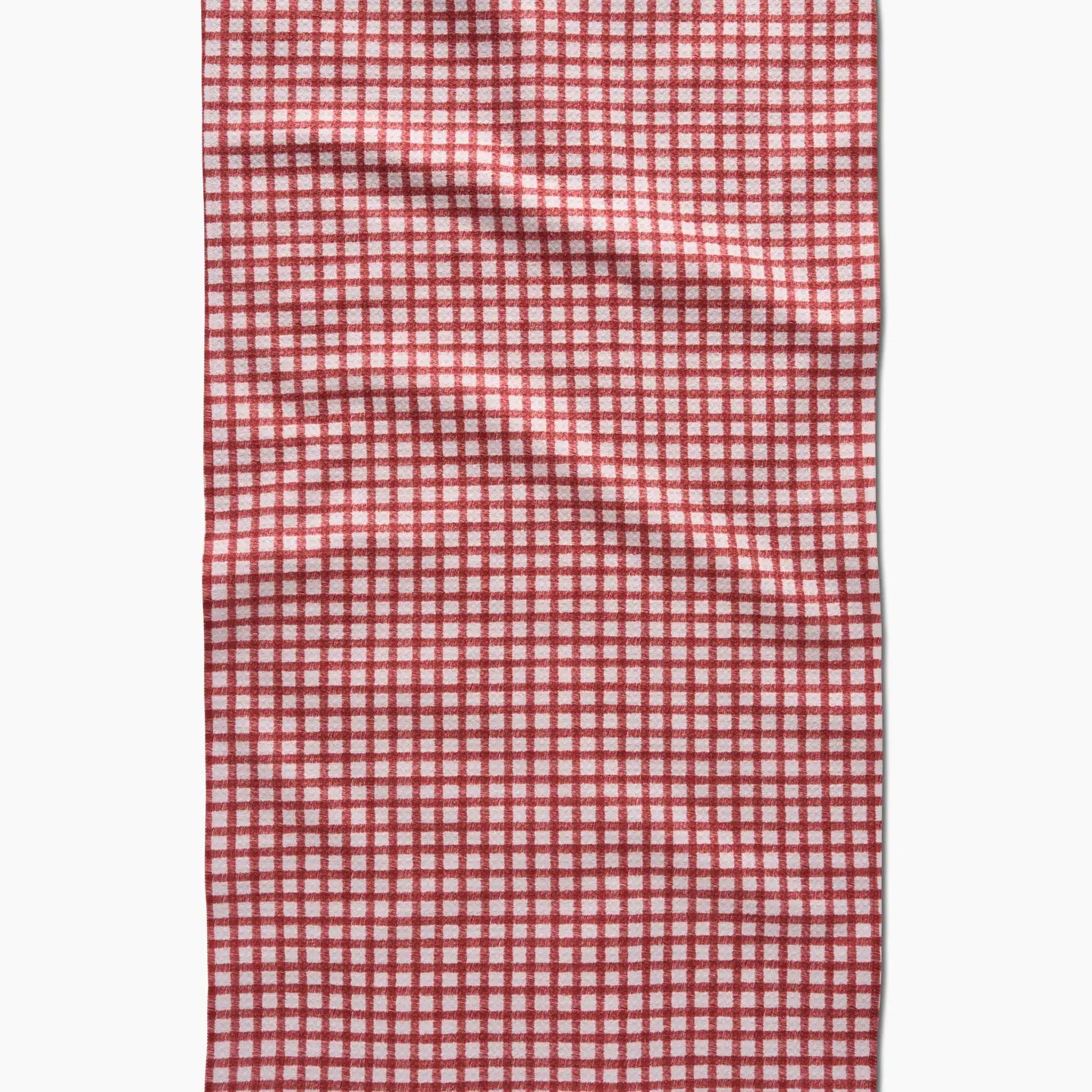 red and white gingham tea towel