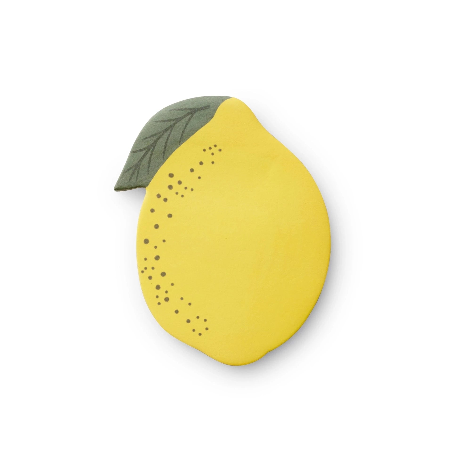 yellow lemon shaped sticky notepad