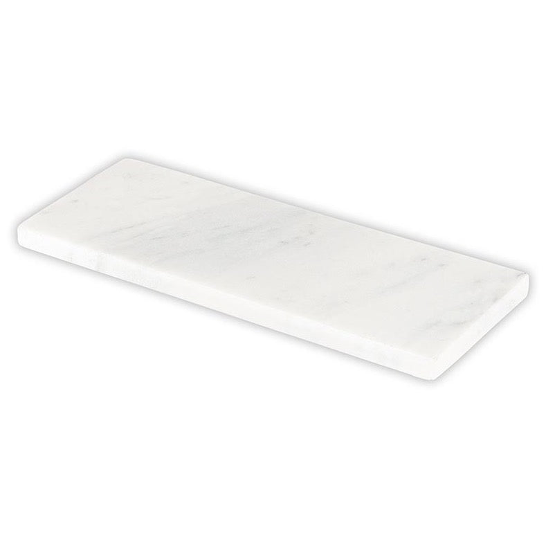 rectangular white marble tray