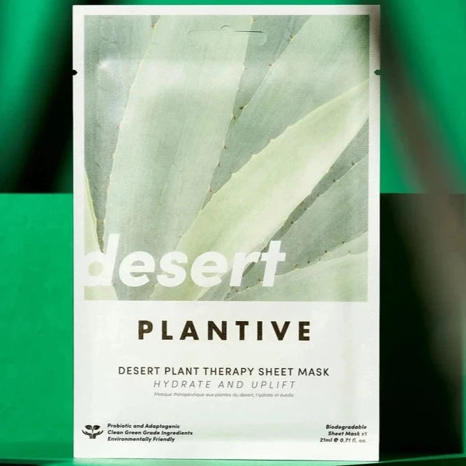 Plantive Desert Plant Therapy Sheet Mask with cactus on it