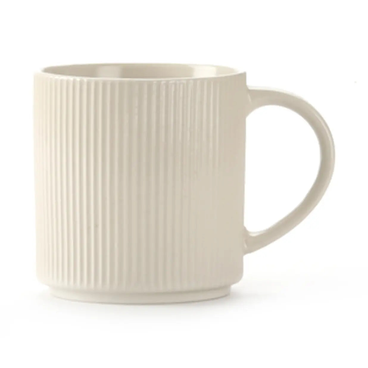 white ribbed mug