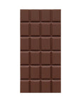 Chocolate bar with a grid of squares on a white background