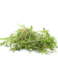 Bunch of fresh green herbs on a white background