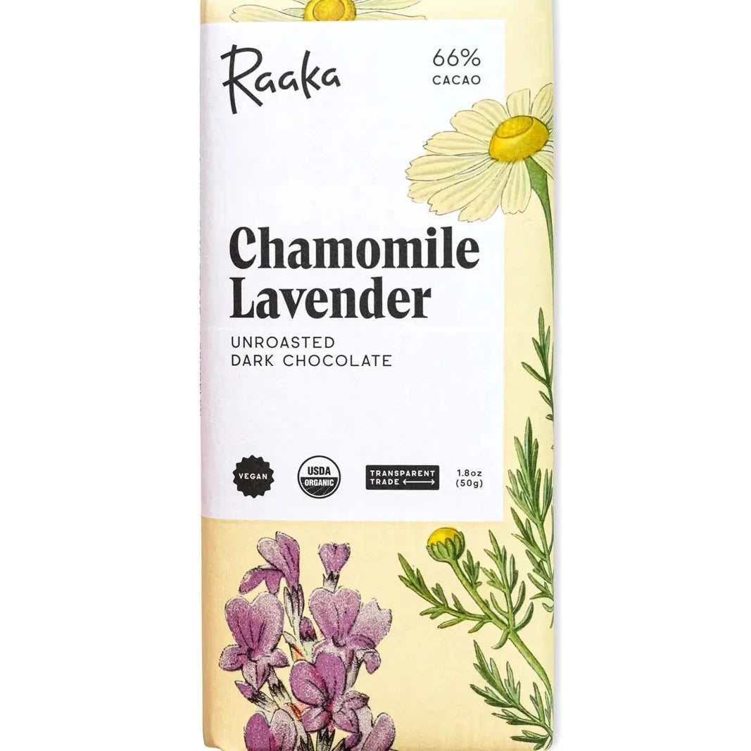 yellow packaging for chocolate bar with flowers illustrated on it
