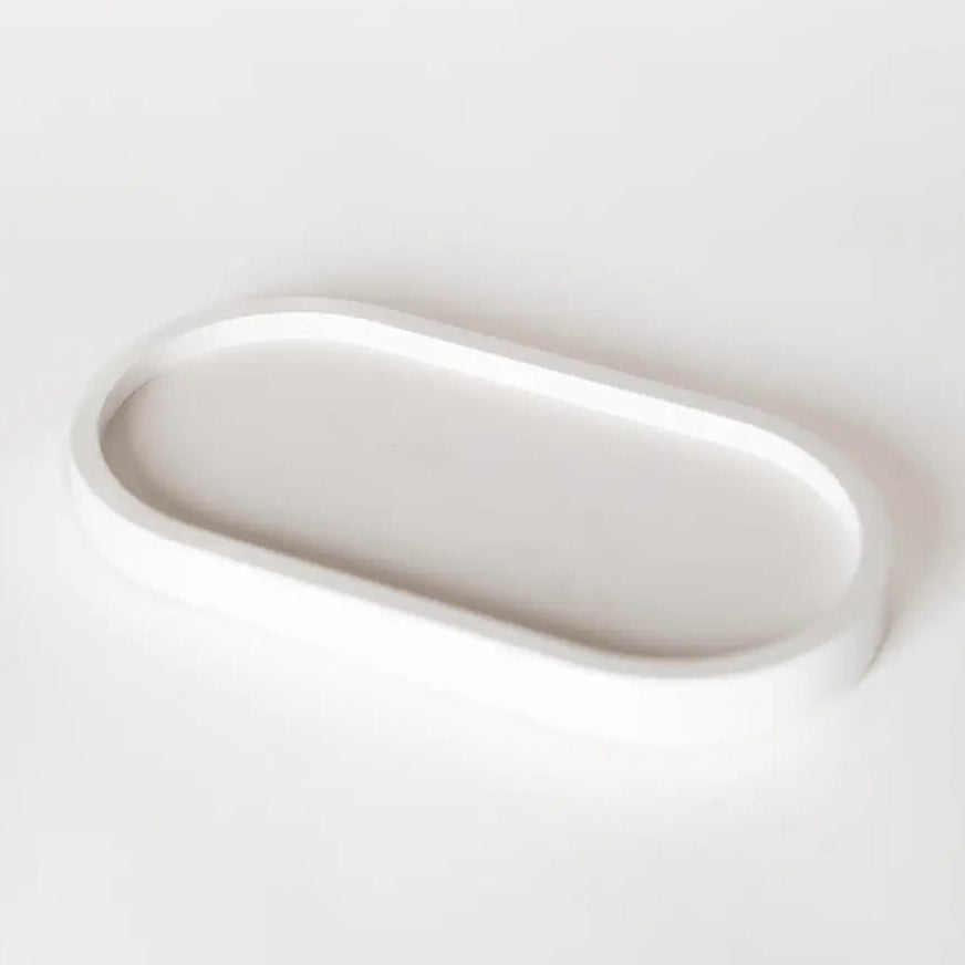 white candle tray