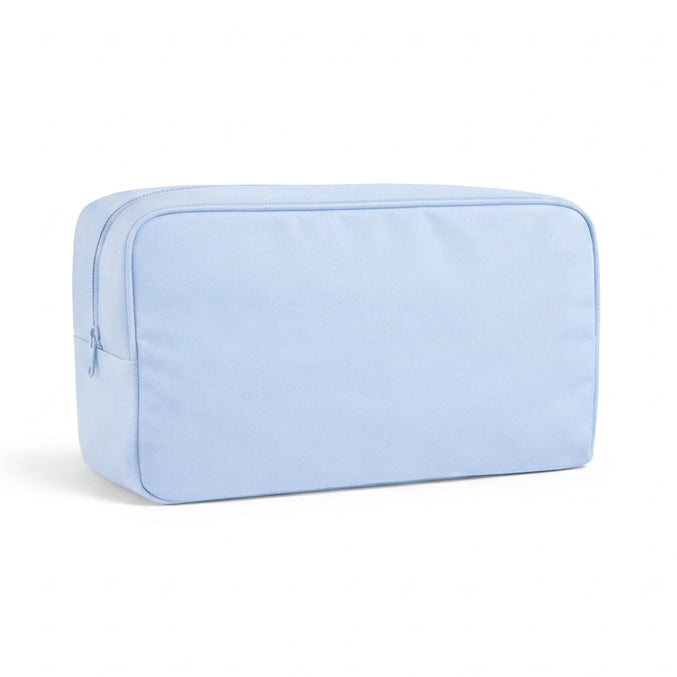 A light blue rectangular zippered pouch or small bag with rounded corners, shown on a plain white background.