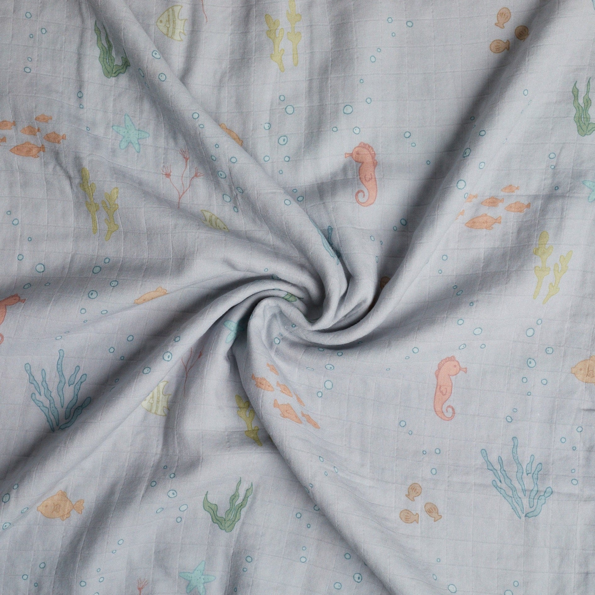 Under the Sea Swaddle in a swirl.