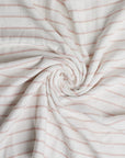 Blossom Pink Stripe Swaddle in swirl.