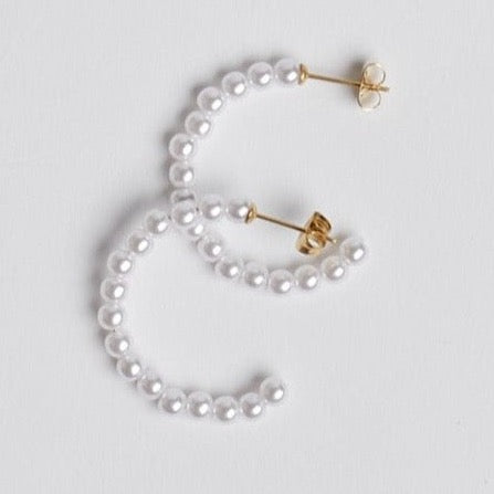 The Audrey Mini Pearl Hoops - BOXFOX