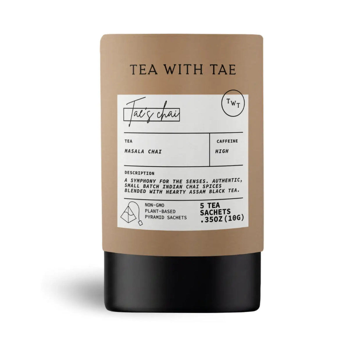 taes black chai on a white background