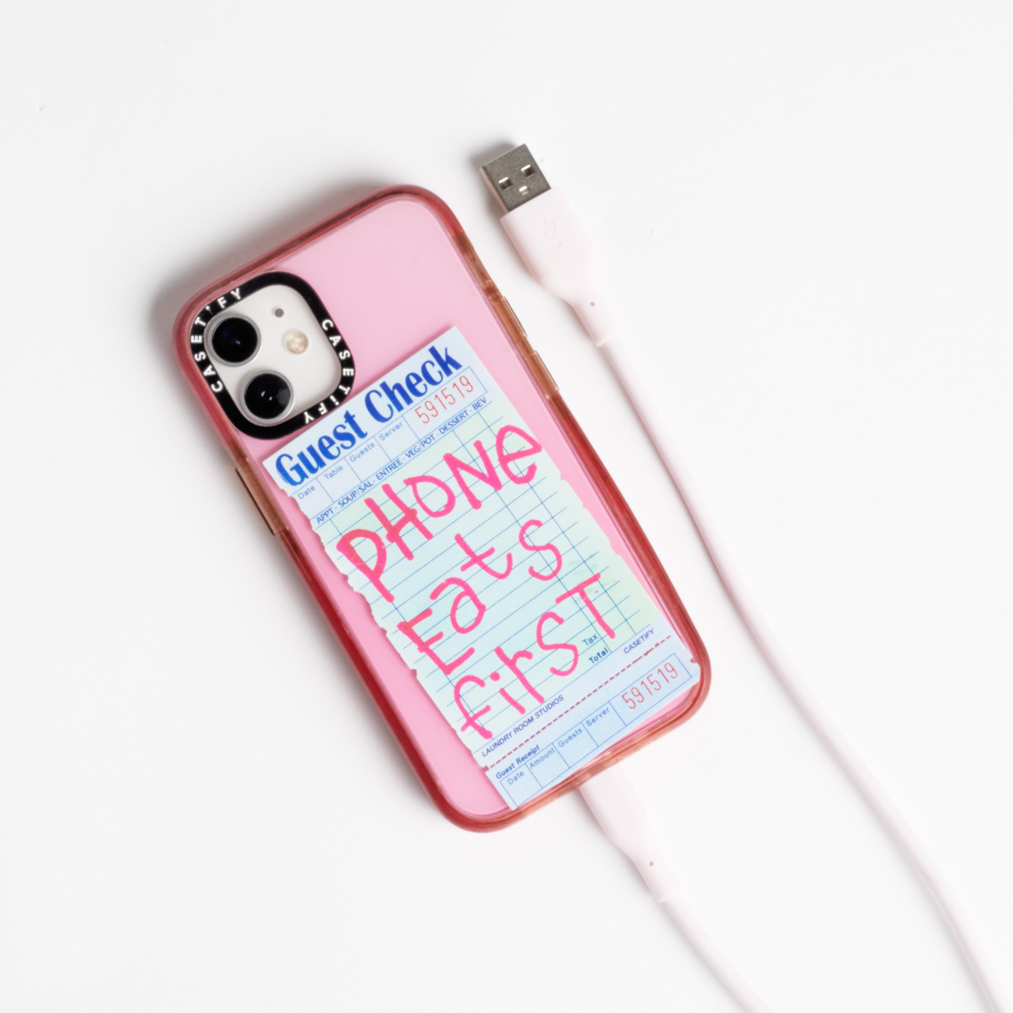 Iphone an pink charging cord