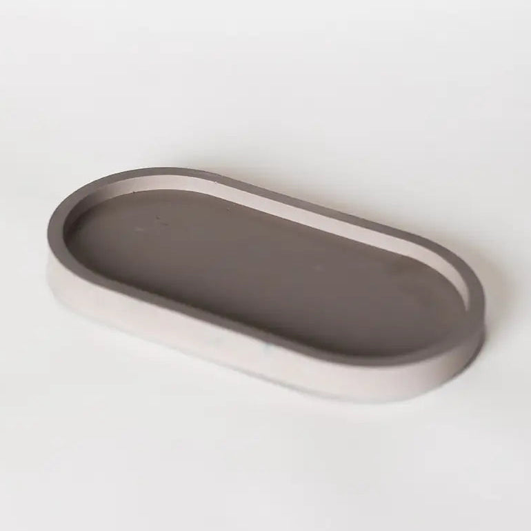 gray candle tray