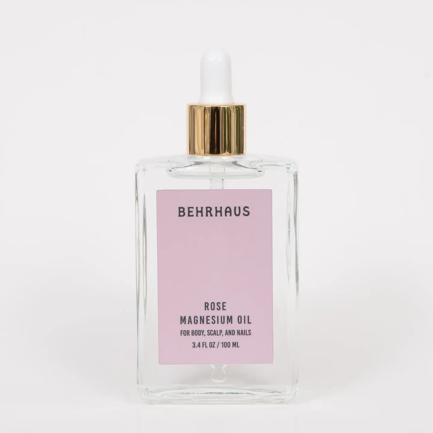 Behrhaus rose magnesium oil on a white backround