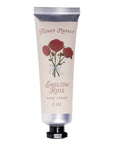 english rose hand cream tube on white background