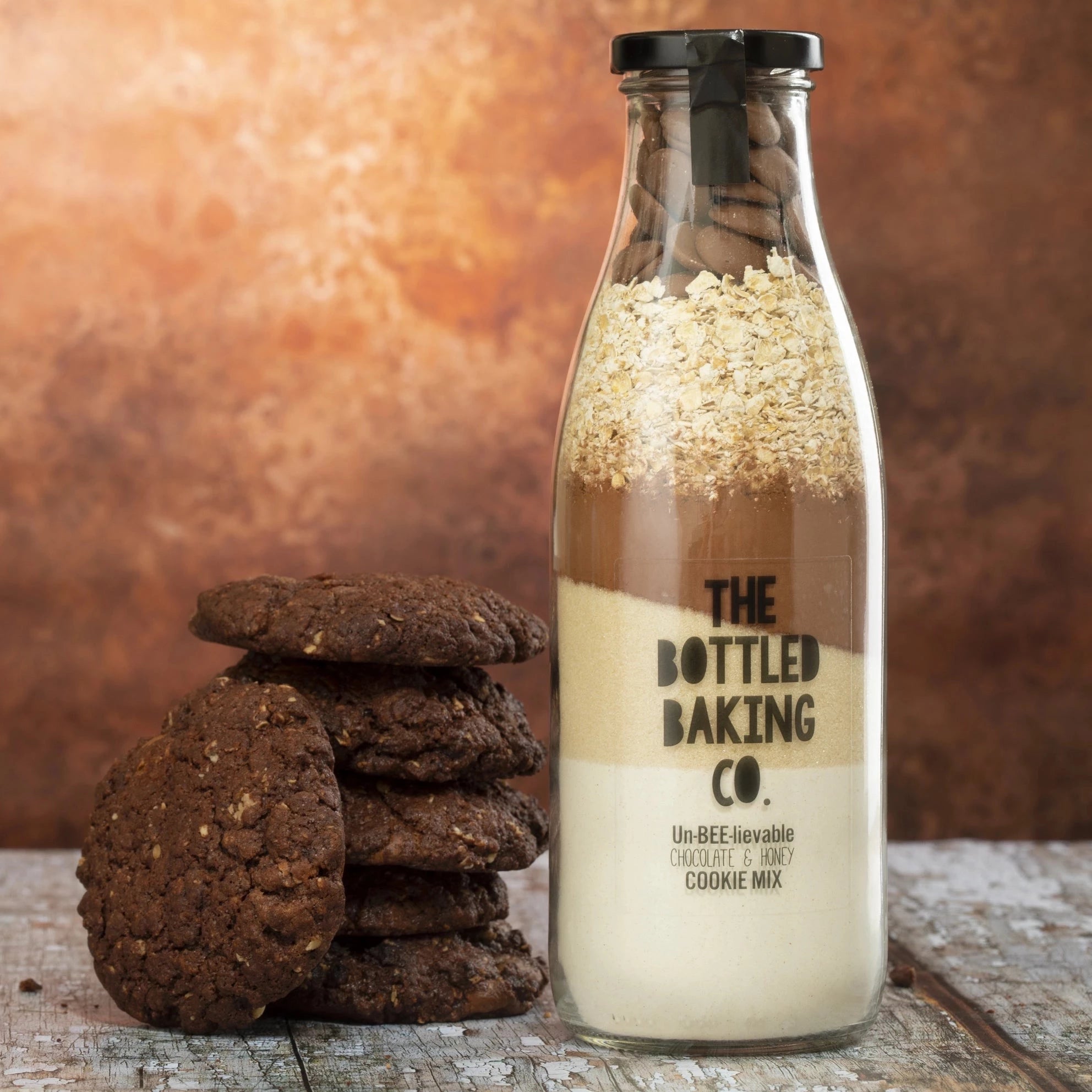 cookie mix in glass bottle