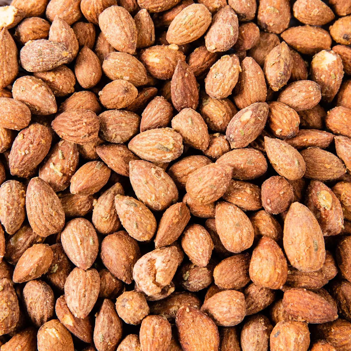 Close-up of a pile of almonds