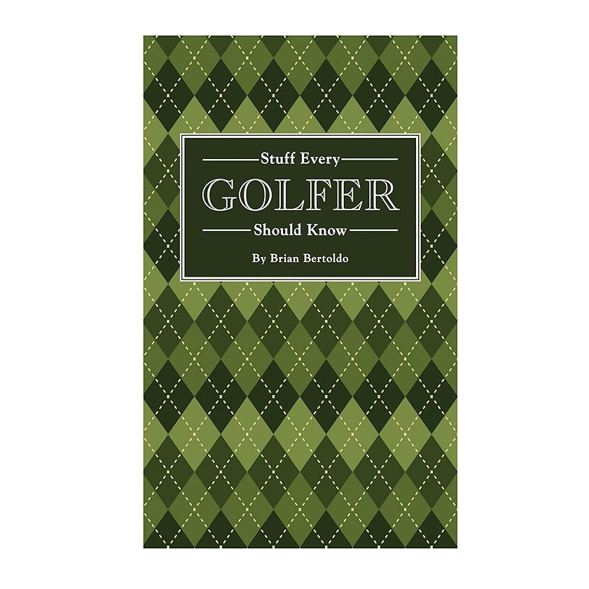 Book cover with green argyle pattern and text on a white background