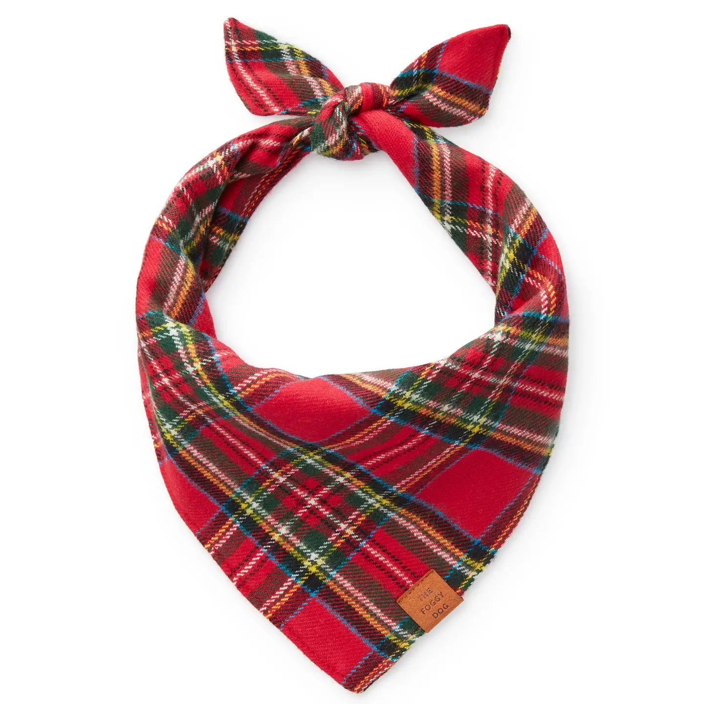 red plaid medium dog bandana 