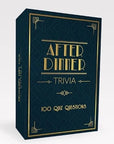 navy box with gold text for after dinner trivia