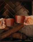 Brown Ribbed Ceramic Mug