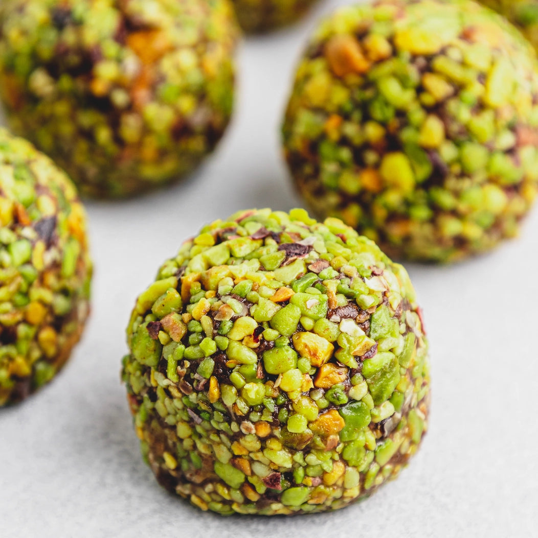 pistachio covered energy bites