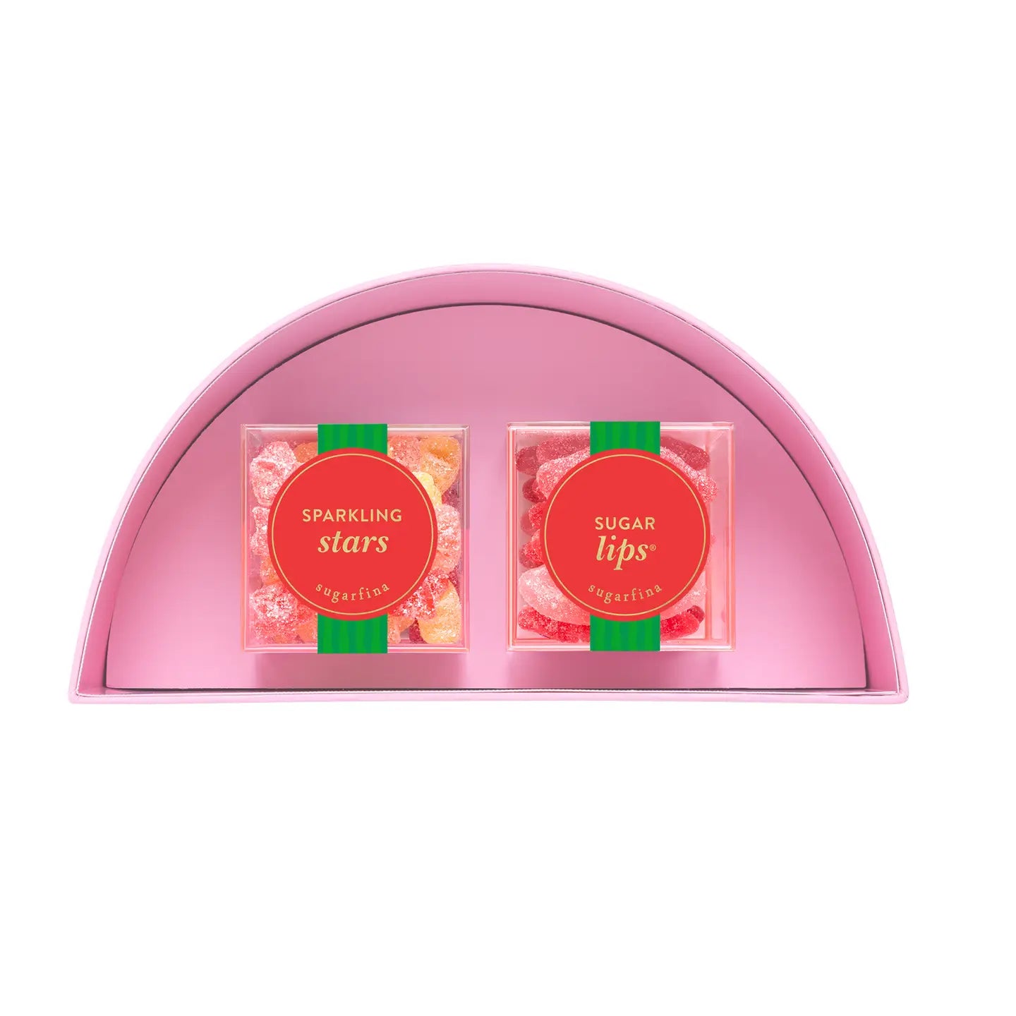 Pink lip balm set with 'Sparkling Stars' and 'Sugar Lips' labels on a white background