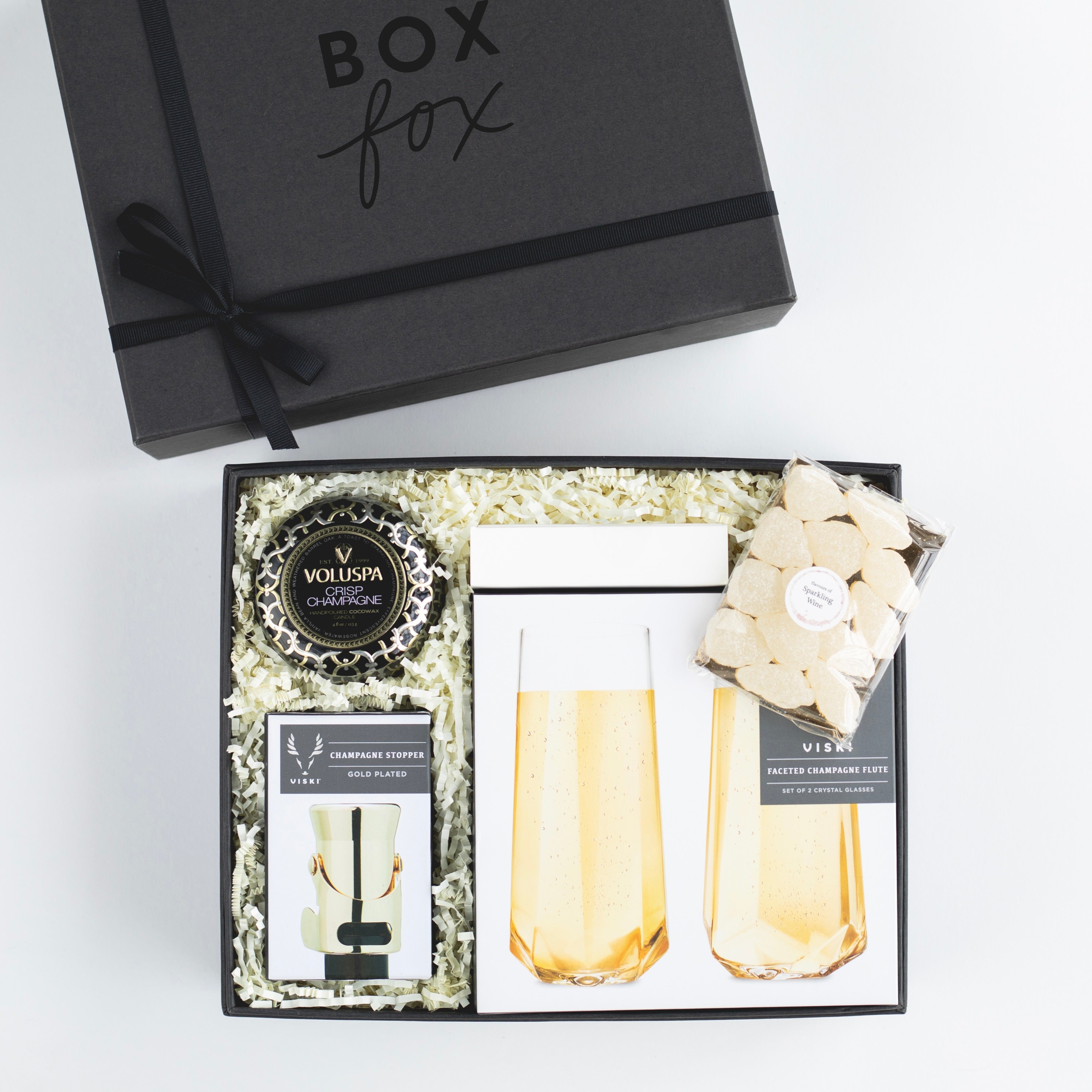 BOXFOX Pop Fizz Clink gift box also available in Matte Black.