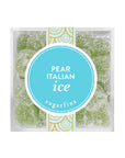 Pack of pear Italian ice with 'sugarfina' branding on a white background