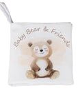 Plush toy with a bear design on a white background