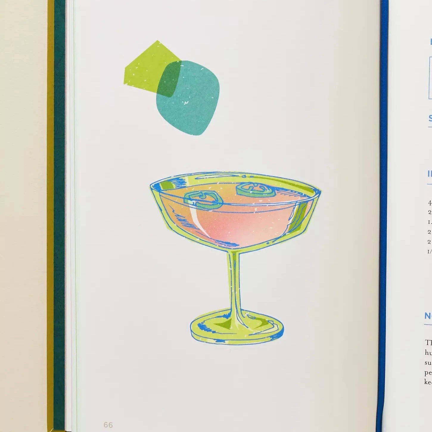 illustration of drink inside book