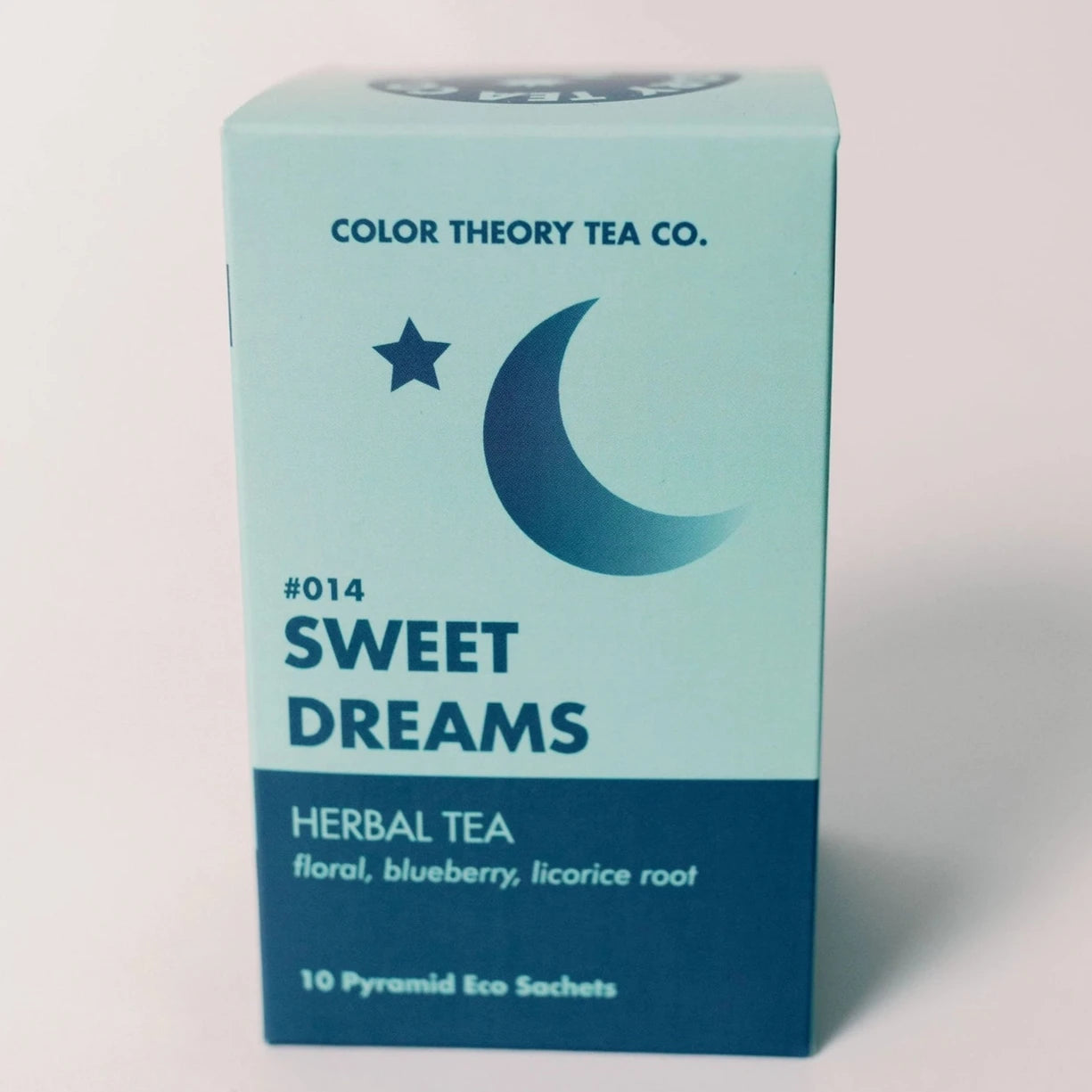 blue tea box with a moon and star on it