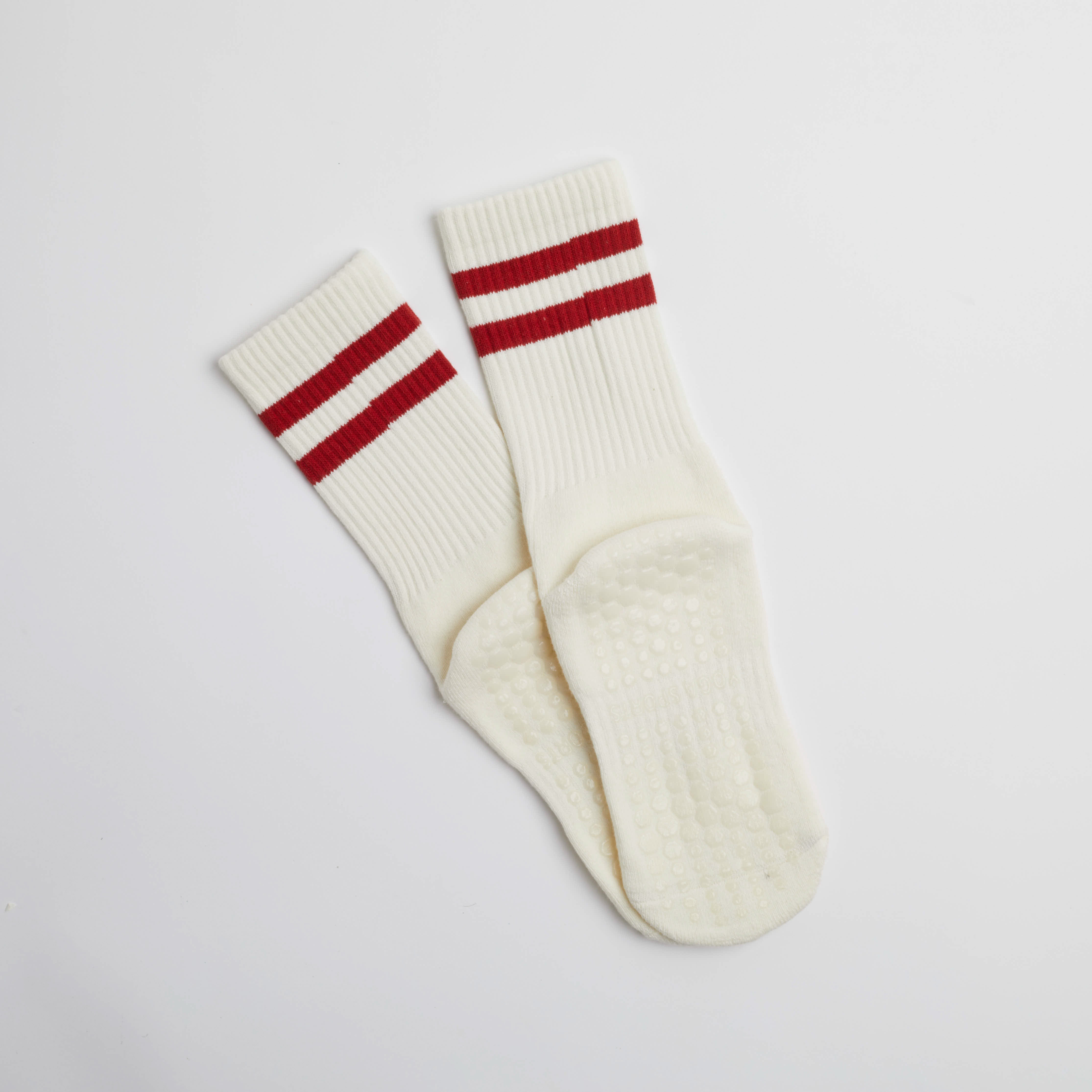 Cream &amp; Red Grippy Socks