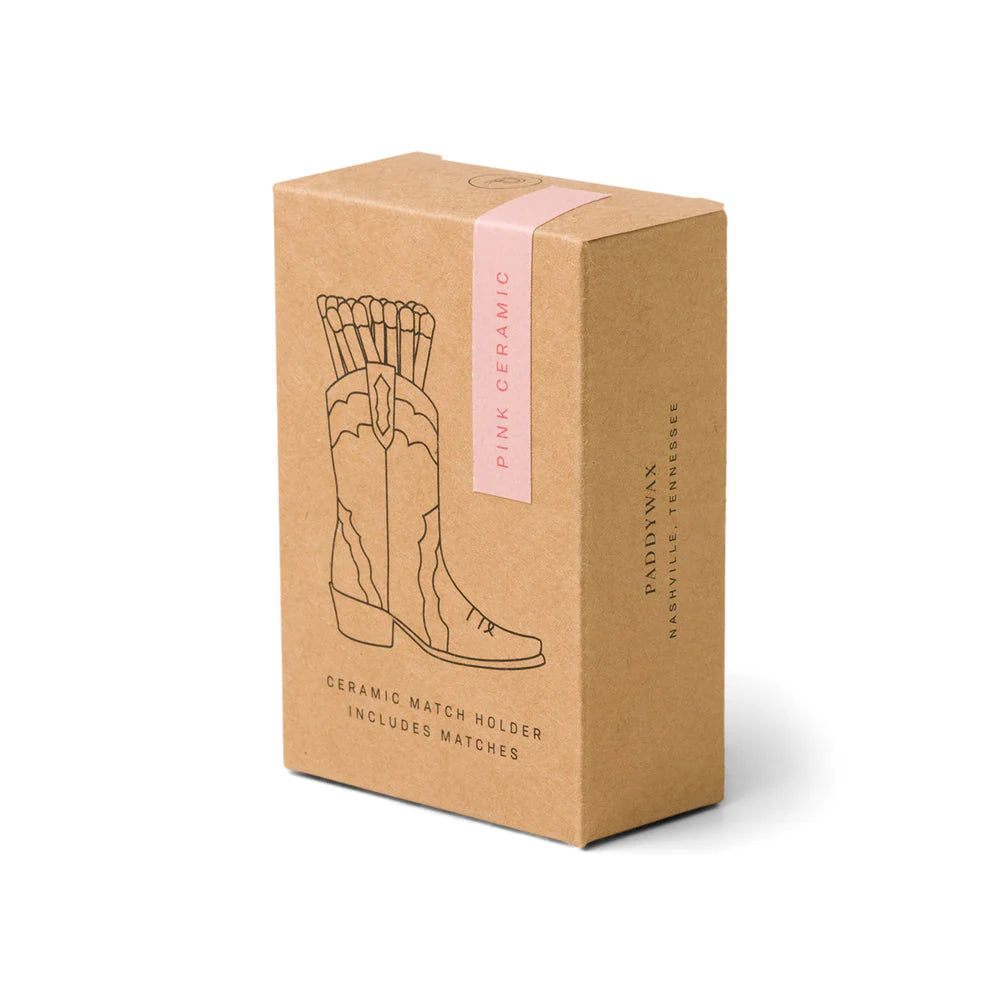 Brown Pink Cowgirl Boot Match Holder box with boot graphic