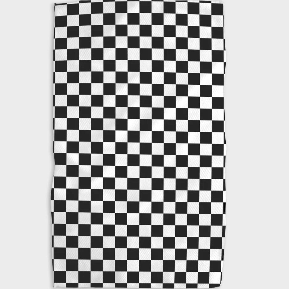 black and white checkered tea towel 