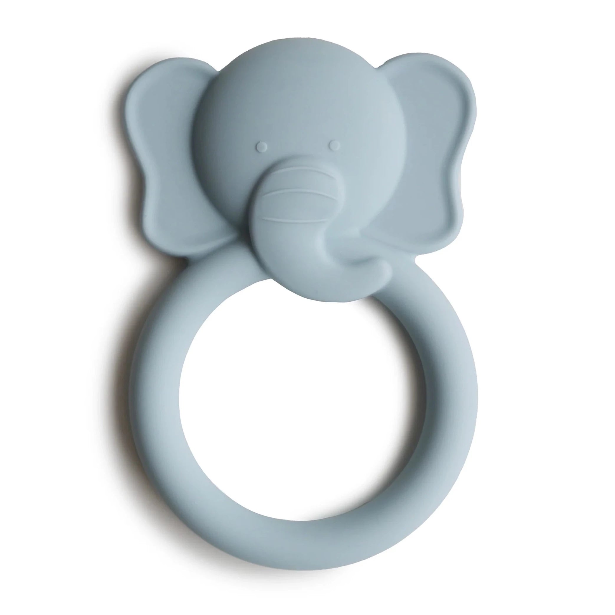 round teether with elephant head at the top