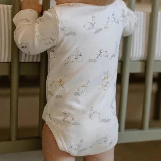 baby wearing Bunny Tale Lap Shoulder One-Piece