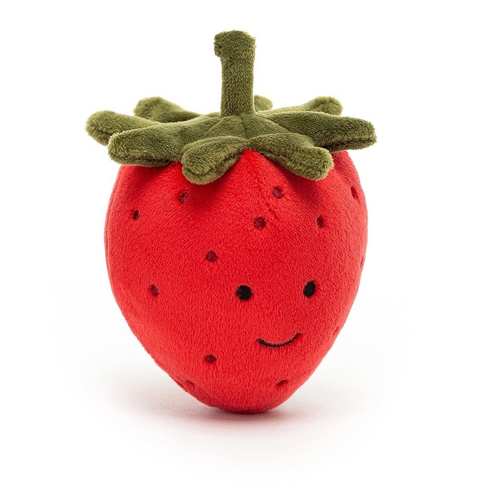 red strawberry plush with green stem