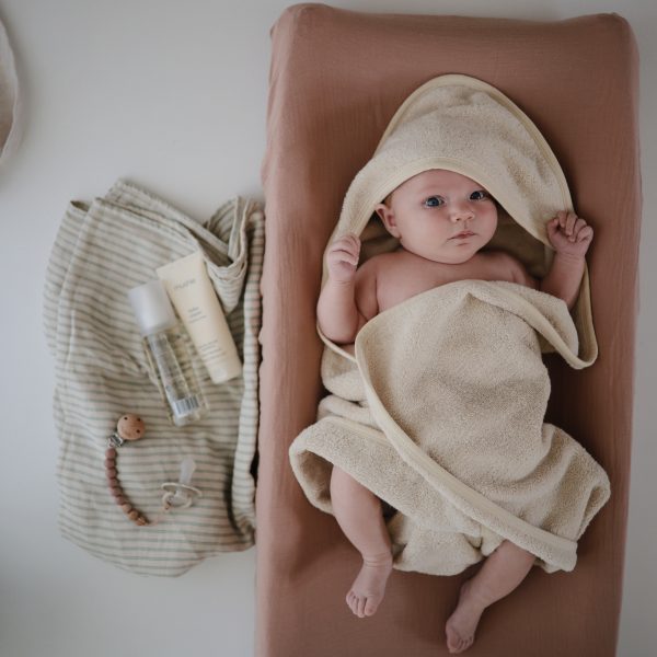 Baby wearing baby towel